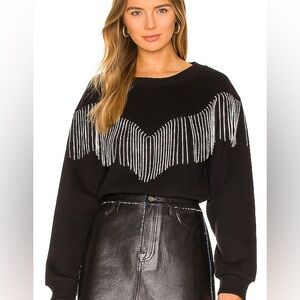 All Saints size small black tassel sweater